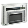 ACME Noralie Mirrored & Faux Diamonds Fireplace with LED Model AC00508