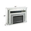 ACME Noralie Mirrored & Faux Diamonds Fireplace with LED Model AC00508