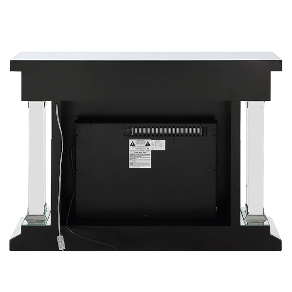 ACME Noralie Mirrored & Faux Diamonds Fireplace with Bluetooth Model AC00510
