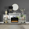 ACME Noralie Mirrored & Faux Diamonds Fireplace with LED & Bluetooth Model AC00518