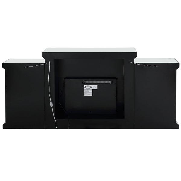 ACME Noralie Mirrored & Faux Diamonds Fireplace with LED & Bluetooth Model AC00518