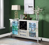 ACME Noralie Mirrored & Faux Diamonds Wine Cabinet with LED Model AC00525