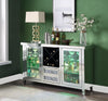 ACME Noralie Mirrored & Faux Diamonds Wine Cabinet with LED Model AC00525