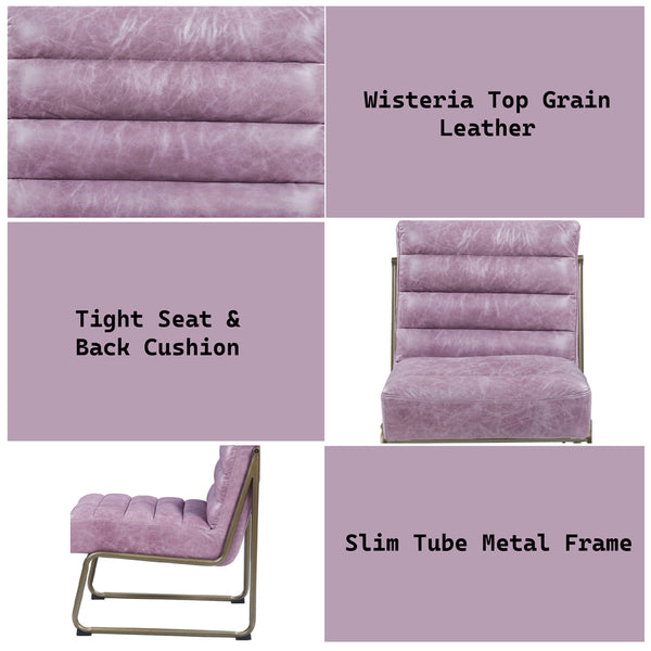 ACME Loria Wisteria Top Grain Leather Accent Chair Model AC00657