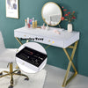 ACME Coleen White & Gold Vanity Desk with Mirror & Jewelry Tray Model AC00667