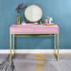 ACME Coleen Pink & Gold Vanity Desk with Mirror & Jewelry Tray Model AC00668