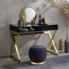ACME Coleen Black & Gold Vanity Desk with Mirror & Jewelry Tray Model AC00669
