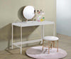 ACME Midriaks Synthetic Leather White & Gold Mirror & Stool Model AC00723