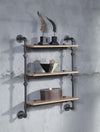 ACME Brantley Oak & Sandy Black Wall Rack with 3 Shelves Model AC00736