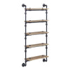 ACME Brantley Oak & Sandy Black Wall Rack with 5 Shelves Model AC00738