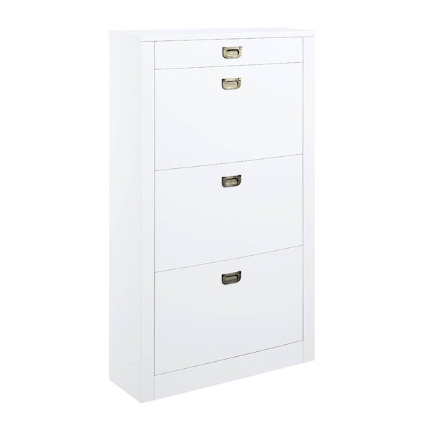 ACME Pagan White High Gloss Shoe Cabinet Model AC00744