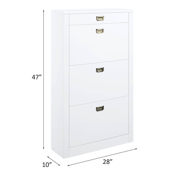 ACME Pagan White High Gloss Shoe Cabinet Model AC00744