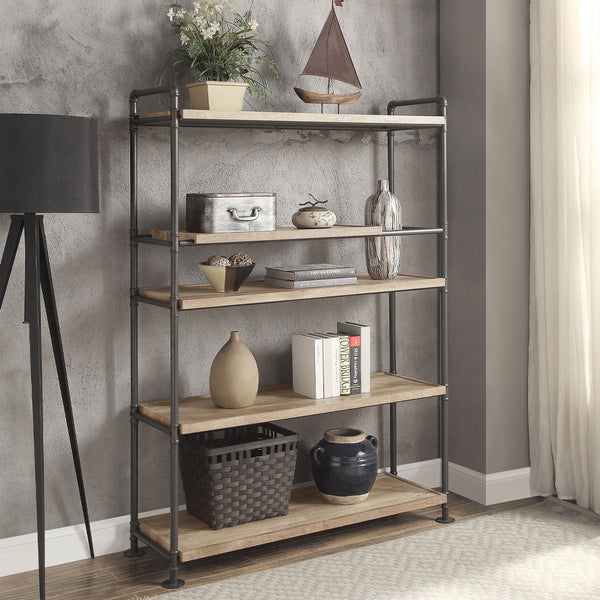 ACME Brantley Oak & Sandy Black Bookshelf Model AC00758