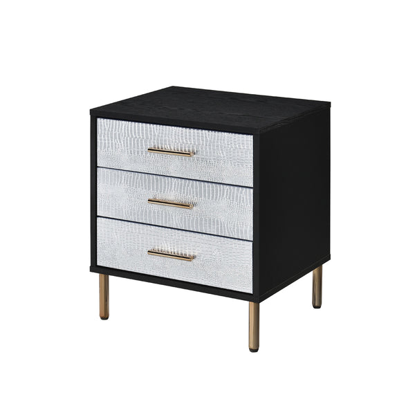 ACME Myles Black Silver & Gold Nightstand Model AC00842