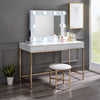 ACME Ottey White High Gloss & Gold Vanity Desk(Same 92540) Model AC00899