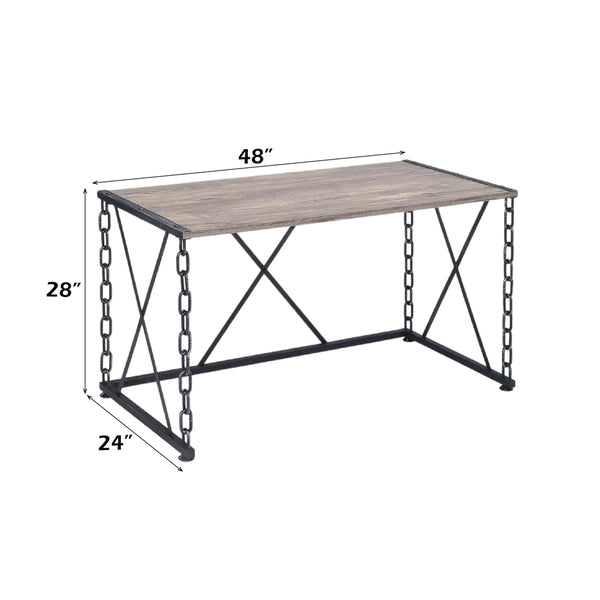 ACME Jodie Rustic Oak & Antique Black Console Table(Same 92248) Model AC00905