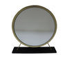 ACME Adao Faux Fur Mirror Black & Brass Vanity Mirror & Stool Model AC00931