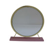ACME Adao Faux Fur Mirror Pink & Gold Vanity Mirror & Stool Model AC00934
