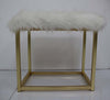 ACME Adao Faux Fur Mirror Pink & Gold Vanity Mirror & Stool Model AC00934