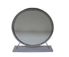 ACME Adao Faux Fur Mirror White & Chrome Vanity Mirror & Stool Model AC00935