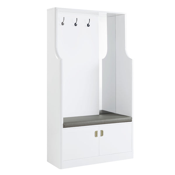 ACME Buck II White High Gloss Hall Tree Model AC01030