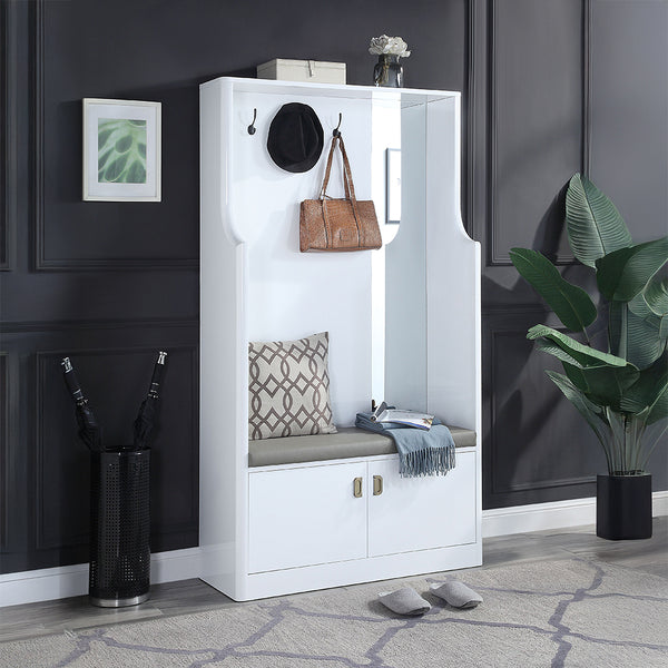 ACME Buck II White High Gloss Hall Tree Model AC01030