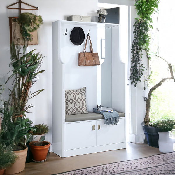 ACME Buck II White High Gloss Hall Tree Model AC01030