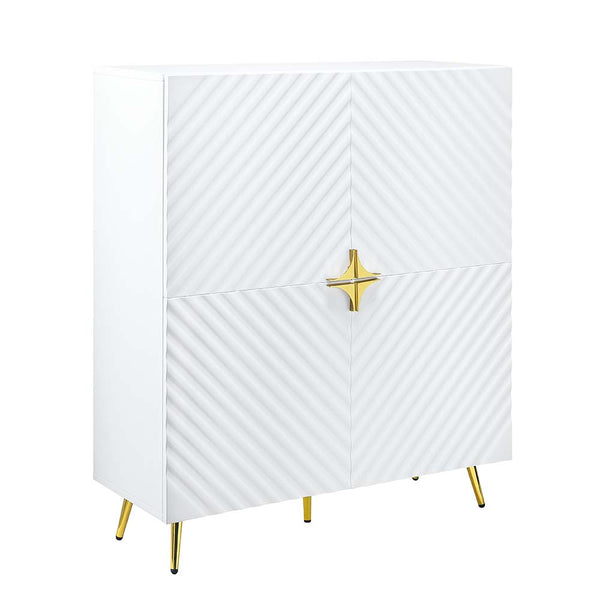 ACME Gaines White High Gloss Cabinet Model AC01031