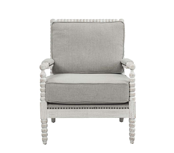 ACME Saraid Gray Linen & Light Oak Accent Chair Model AC01164