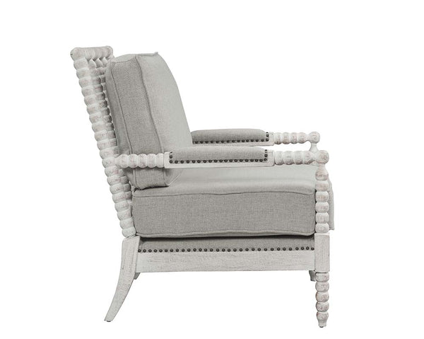 ACME Saraid Gray Linen & Light Oak Accent Chair Model AC01164