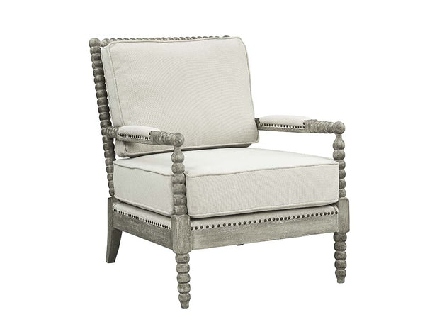 ACME Saraid Beige Linen & Gray Oak Accent Chair Model AC01165