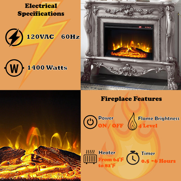 ACME Dresden Vintage Bone White Fireplace Model AC01310
