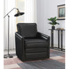 ACME Rocha Black Leather Aire Accent Chair with Swivel Model AC01885