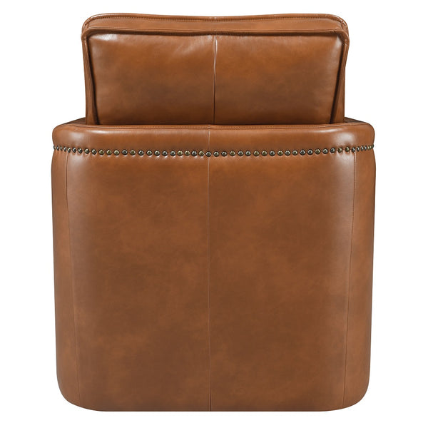 ACME Rocha Brown Leather Aire Accent Chair with Swivel Model AC01886
