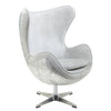 ACME Brancaster Vintage white Top grain Leather Accent Chair with Swivel Model AC01991