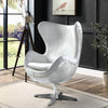 ACME Brancaster Vintage white Top grain Leather Accent Chair with Swivel Model AC01991