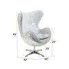 ACME Brancaster Vintage white Top grain Leather Accent Chair with Swivel Model AC01991