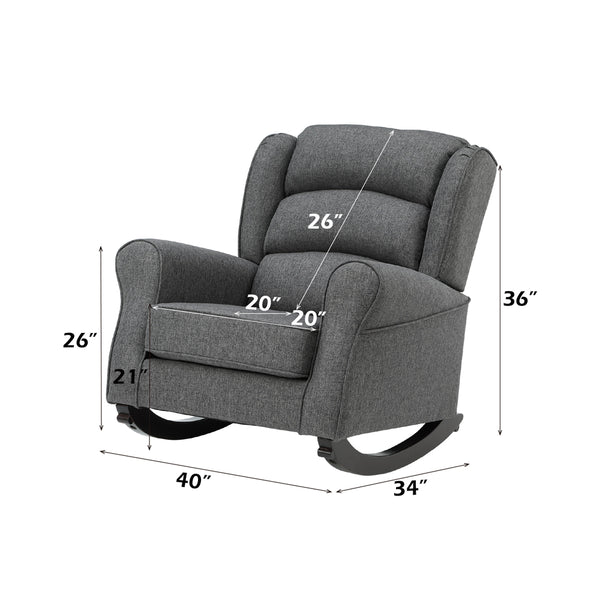 ACME Fabien Gray Fabric Rocking Chair Model AC02183