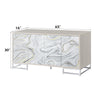 ACME Panos White Marble Paint & Chrome Console Cabinet Model AC02344