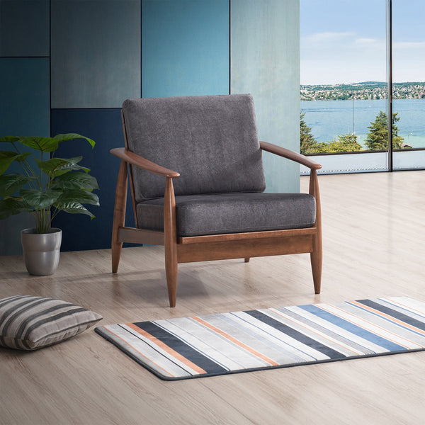 ACME Alisa Charcoal Fabric & Brown Accent Chair Model AC02377