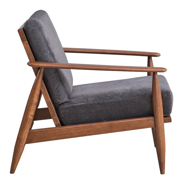 ACME Alisa Charcoal Fabric & Brown Accent Chair Model AC02377