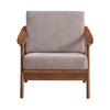 ACME Lide Light Brown Fabric & Brown Accent Chair Model AC02378