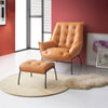 ACME Zusa Sandstone Top Grain Leather Accent Chair & Ottoman Model AC02379