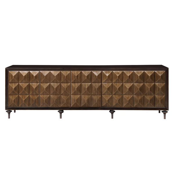 ACME Diya Forged Bronze & Espresso Console Cabinet Model AC02503