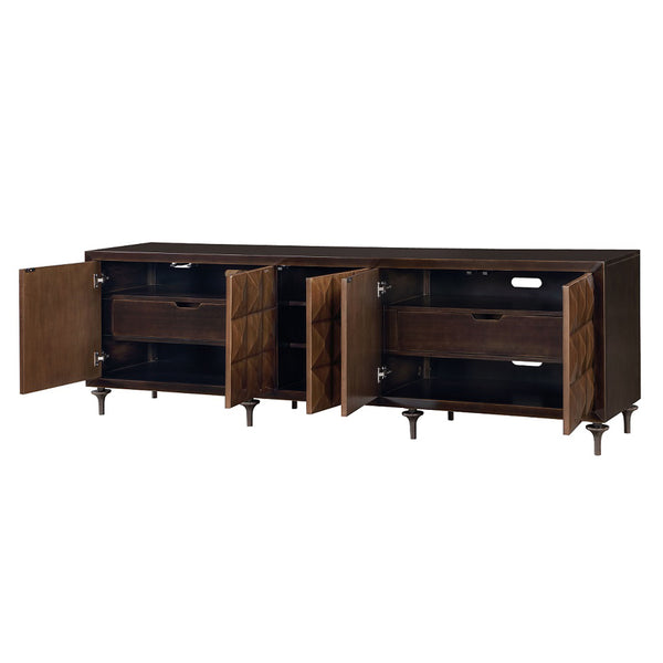 ACME Diya Forged Bronze & Espresso Console Cabinet Model AC02503