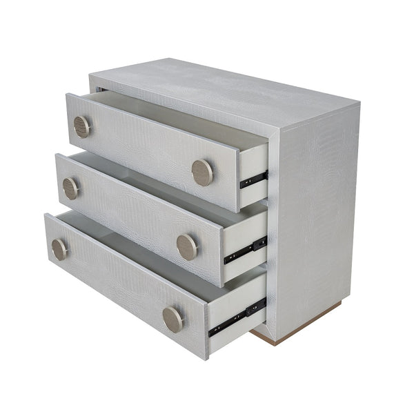 ACME Anpu Silver Faux Crocodile Skin Console Cabinet Model AC02505