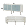 ACME Ansaldo Pearl White & Silver Shimmer Console Cabinet Model AC02506