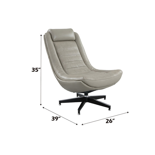 ACME Piran Twilight Top Grain Leather Accent Chair with Swivel Model AC02584