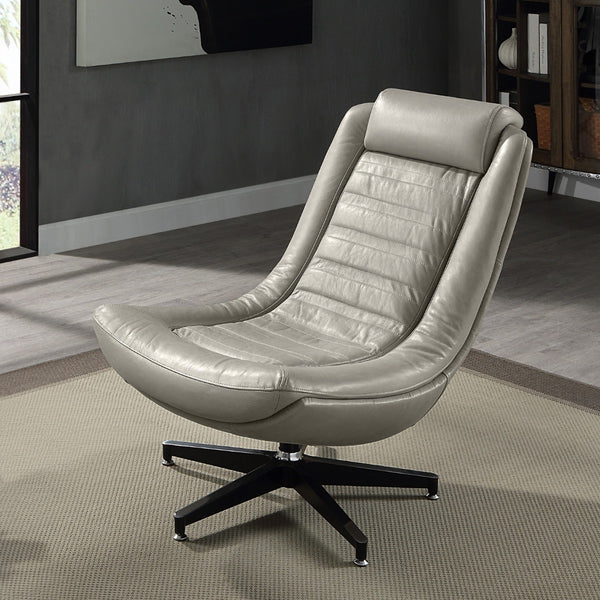 ACME Piran Twilight Top Grain Leather Accent Chair with Swivel Model AC02584