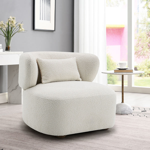ACME Darius Beige Boucle Accent Chair with Pillow Model AC02589
